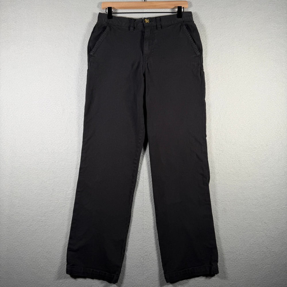 Faherty Brand Mens Organic Cotton Blend Straight Leg Chino Pants Black 30x31